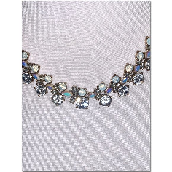 J. Crew Crystal and Opal Cluster Statement Necklace EUC - Picture 5 of 9